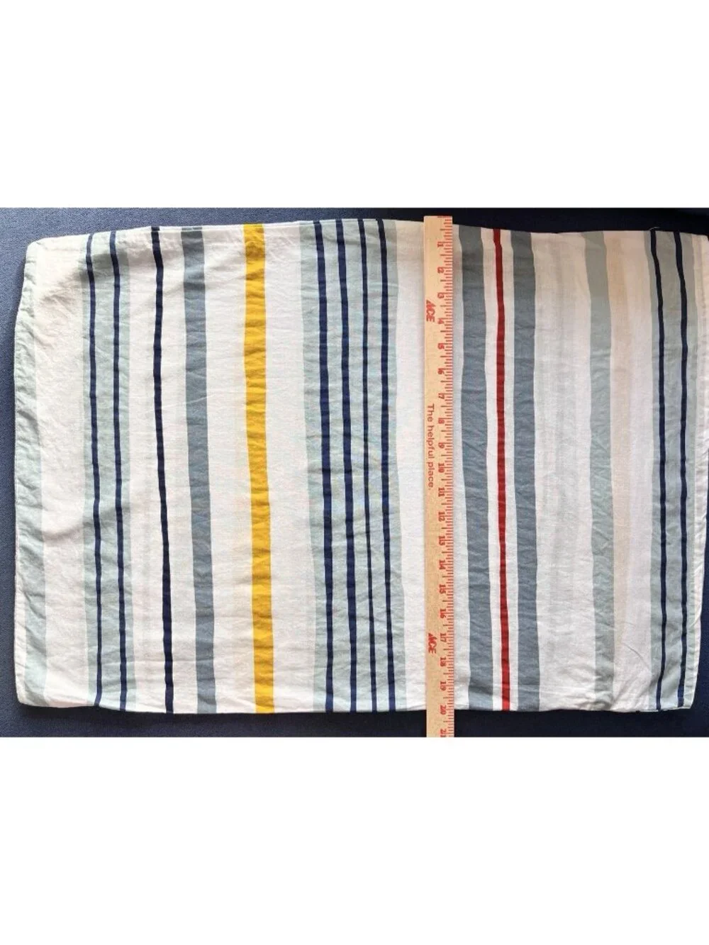 IKEA NATTSLÄNDA Pillowcase Standard Stripe 100% Cotton Blue White Yellow Red